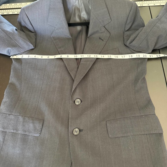 Lanvin Paris Vintage Blazer Lapel Collar Two Buttoned Long Sleeve Gray Size 40R - Picture 11 of 11